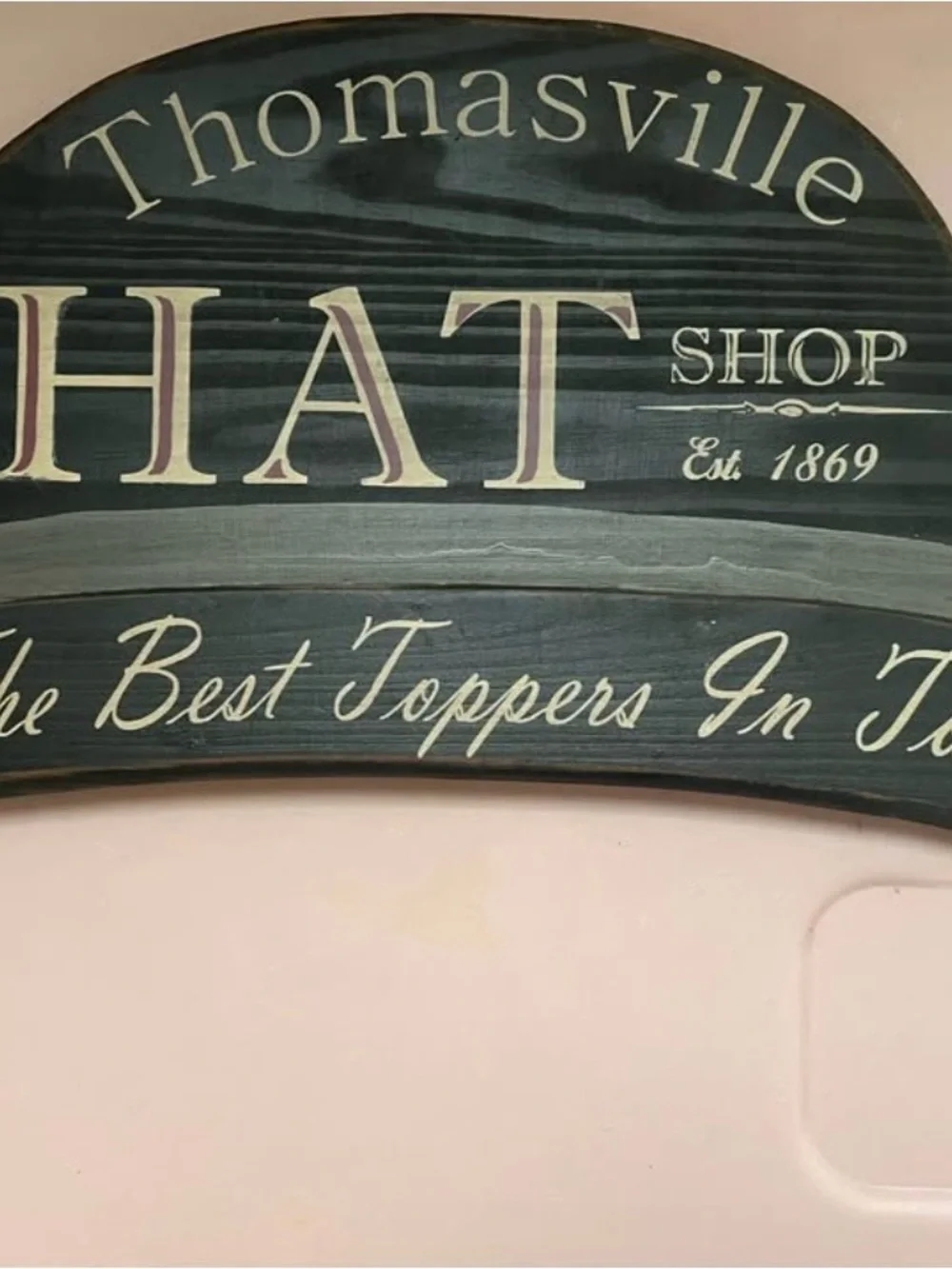 Thomasville Hat Shop Primitive Farmhouse Wall Sign